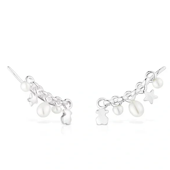 Tous Shapes Pea in a pod Pearl Row Line Earrings - Picture 2 of 14